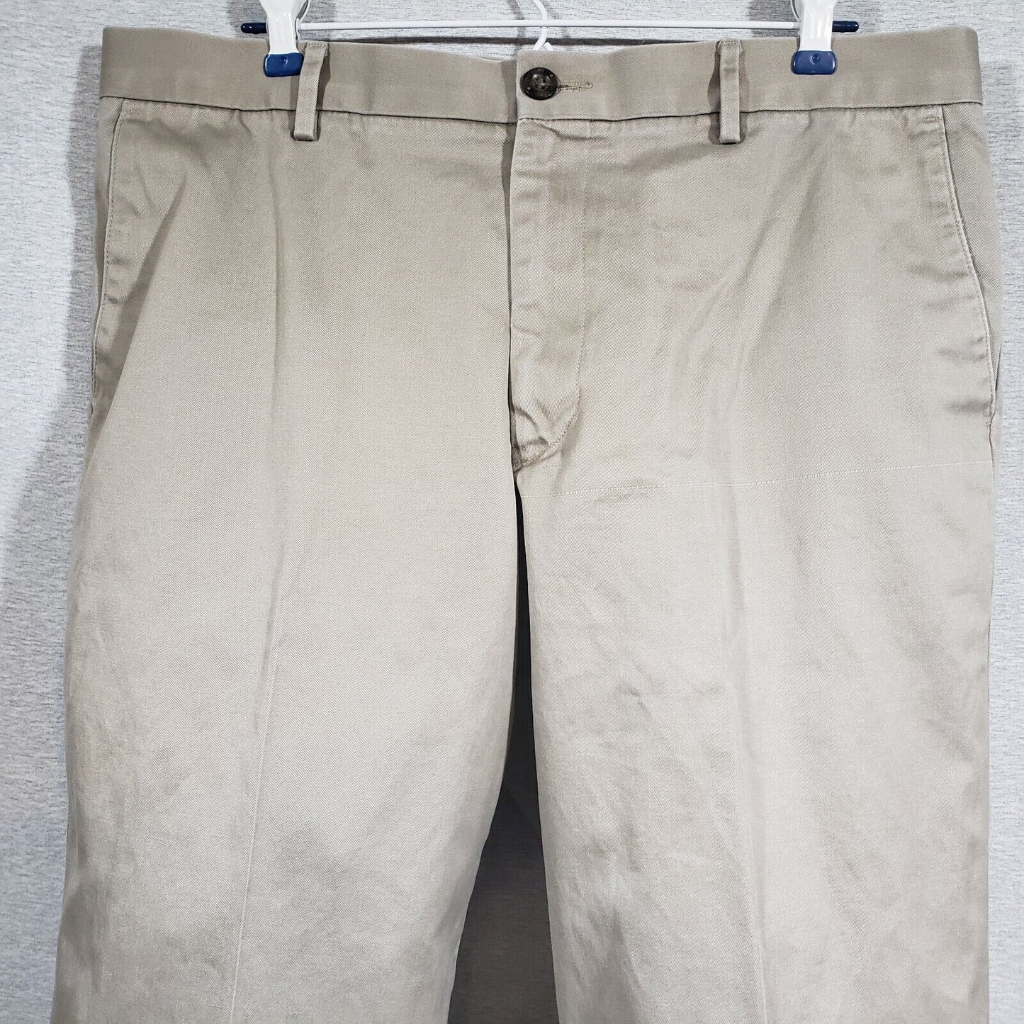 Dockers Straight Fit Flat Front Khaki Pants Tan No Cuff Cotton Men's Size 36x34