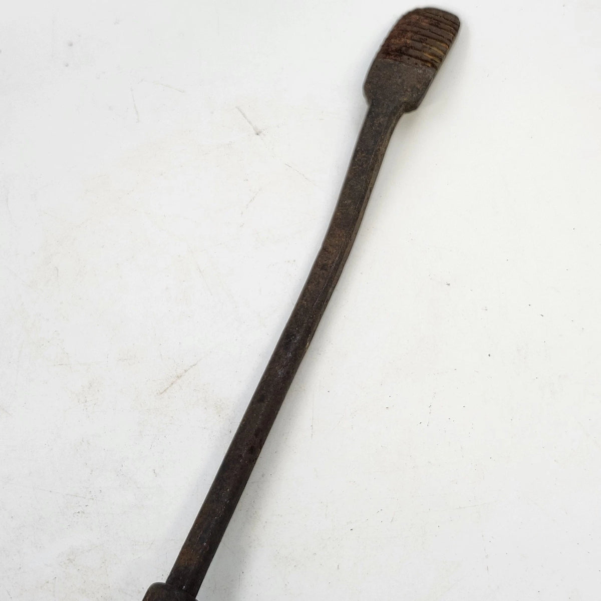 Cobbler Shoemaker Glazing Edge Iron Leatherworking Tool Wood Handle 14" Antique