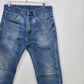 Levi’s 505 Men Jeans 32x30 Light Wash Distressed Blue Denim Classic Straight Leg