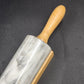 Gray Swirl Marble Rolling Pin 10" Long with Wood Handles 18" and Wood Cradle