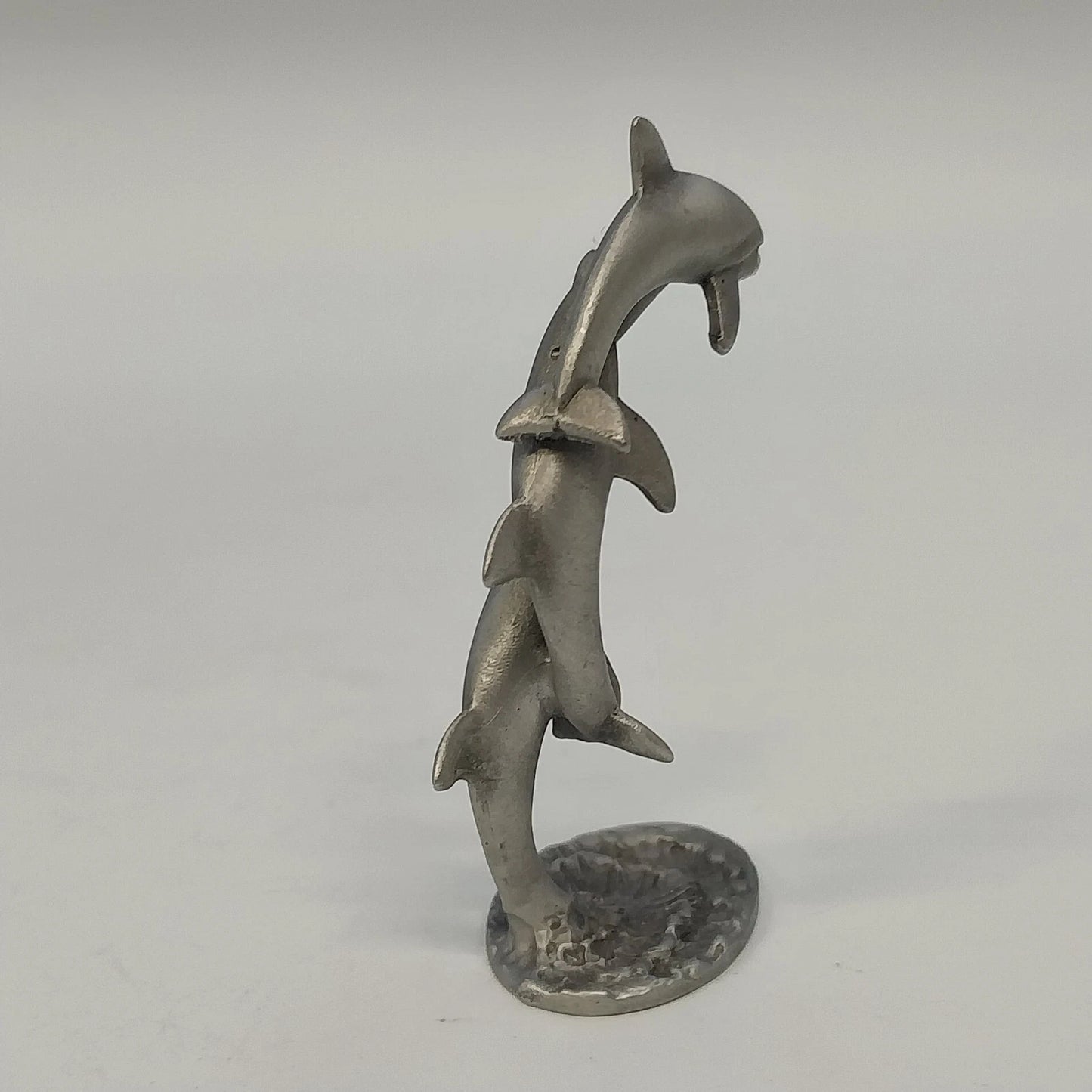 Spoontiques PP245 Pewter Three Dolphins Figurine 3" Ocean Decor Collectibe 1982