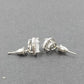 Silver Tone Faceted Teardrop Cut Halo Stud Earrings Clear Rhinestone Post Back