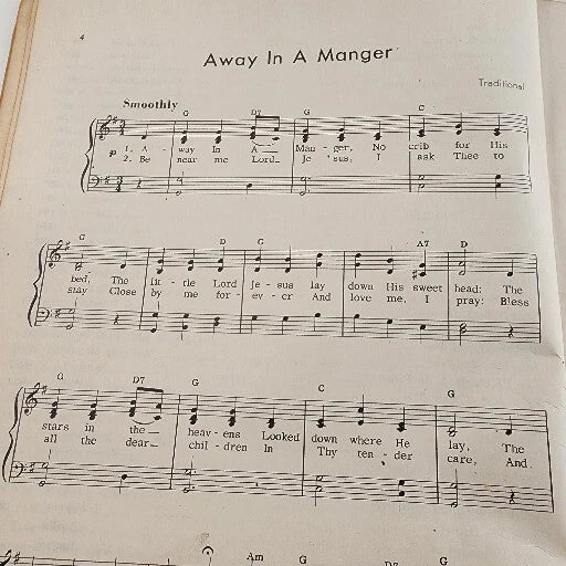 Christmas Sing Along Book for Carolers 9" x 12" Party Church Song Fest Vintage