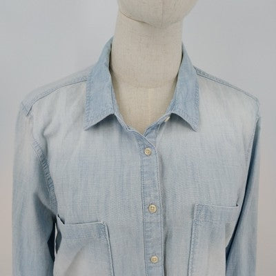 Merona Faded Blue Denim 5 Buttons Pocket Long Sleeve Shirt Jacket XL India