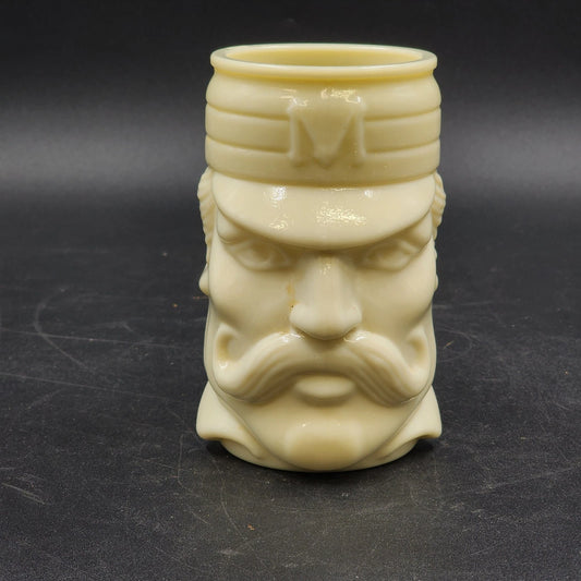 Avon Casey At The Bat Mustache Man Shaving Stein Custard Milk Glass Mug Vintage