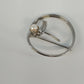Sterling Silver Circle Brooch Faux Pearl Modernist Pin .925 Polished 1.5"