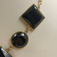Jessica Simpson Chunky Black Faceted Square & Round in Gold Tone Chain Necklace