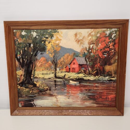 Donald Art Company NY Framed Landscape Lithograph House Print USA by Schumaker