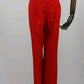 Liz Claiborne Lizsport Women's Red Cotton Slacks Size 4 High Rise Pleated leg