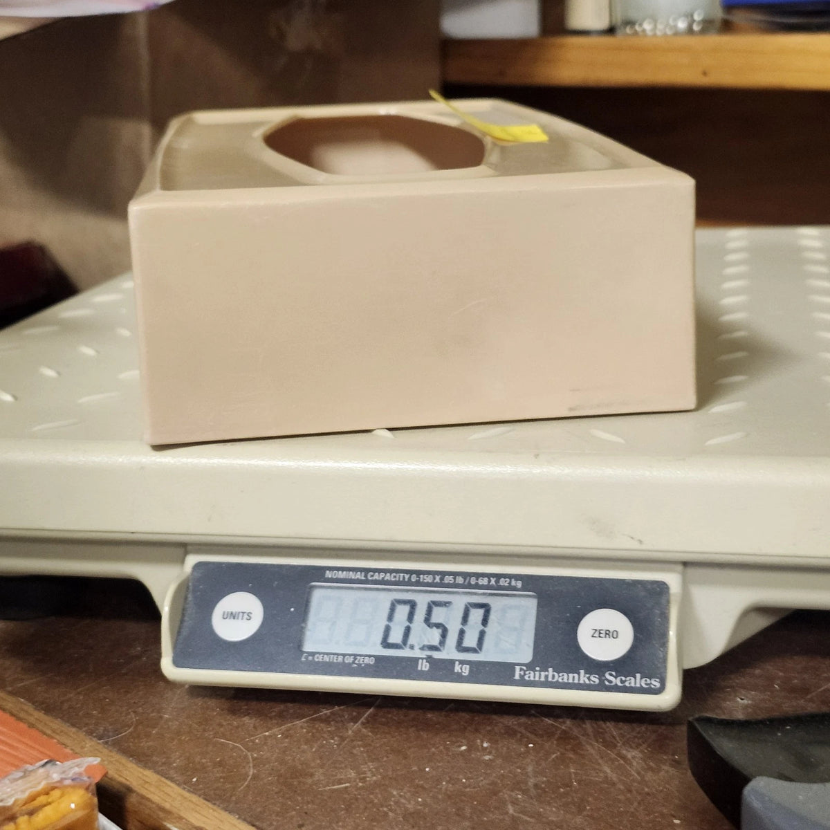 Rubbermaid Plastic Tissue Box Cover 2939 Tan Atomic Starburst 10.5" MCM Vtg