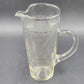 Etched Clear Glass Martini Pitcher 1 Qt w/ Stirrer Fused Handle 8"