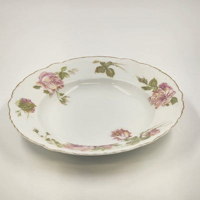 Rosenthal RC Monbijou Rim Soup Bowl Pink Roses Gold Trim Bavaria China