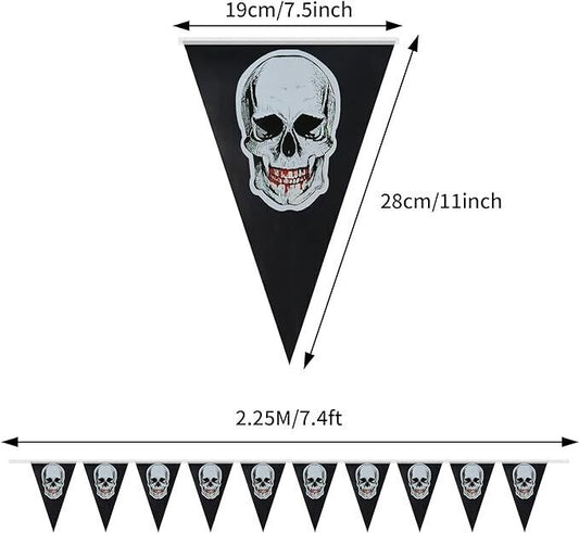 3 pc Halloween Party 10 Flag Banner Garland Decoration Spooky Skull Bloody