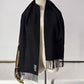 Pure New Lambs Wool Black Neck Scarf 60"x12" Johnstons of Elgin Made in Scotland