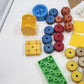 Makit Tinker Toy Vintage Wooden Construction Set Parts Move & Wheels Turn Vtg