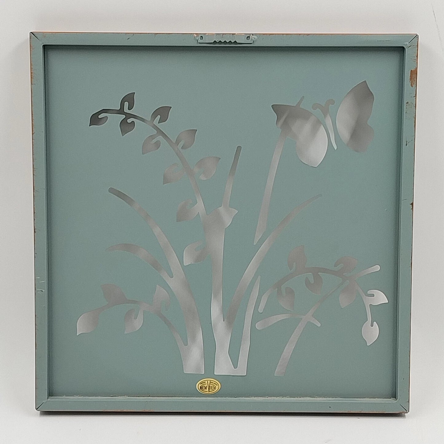 New View Design 2 Metal Art Frosted Metal Panel 12" Square Laser Cut Butterfly