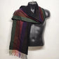 Men’s Multicolor Striped Scarf 100% Cashmere Made in Scotland Luxury Winter Wrap