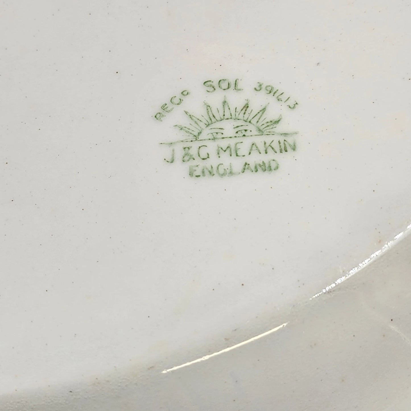 Nebraska Blue Oval Serving Platter 12" England Blue Rim Flower Accent J&G Meakin