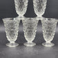 6 Fostoria American Clear Ice Tea Glasses Cubist Design Footed Pedestal Vintage