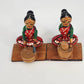 Channapatna Handmade Wooden Dolls Set of 2 Sitting Ladies Karnataka India Toys
