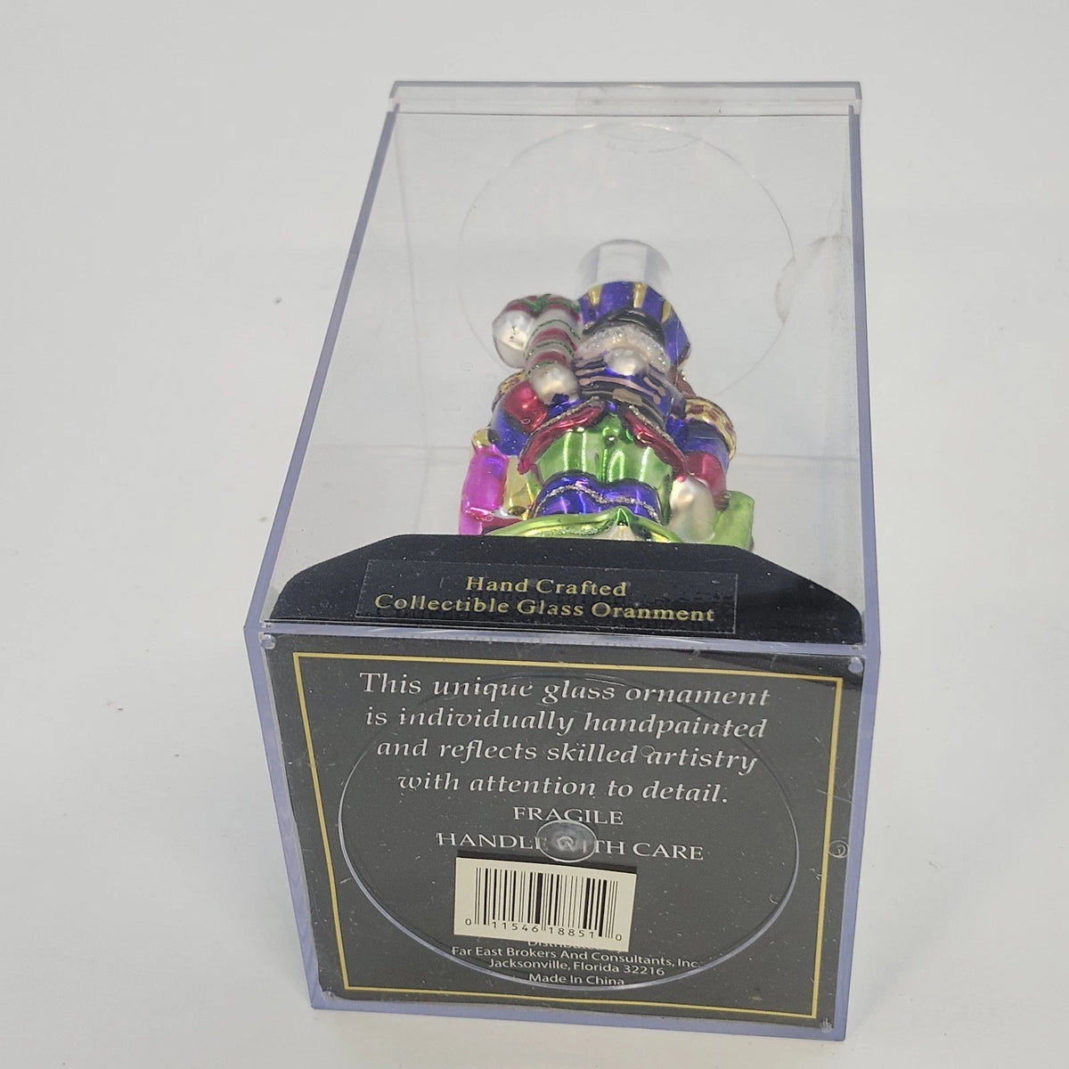 Far East Brokers Hand Crafted Collectible Glass Nutcracker Christmas Ornament