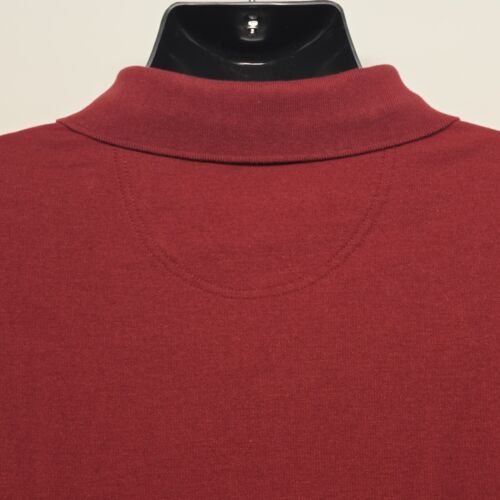 Croft & Barrow XLT Shirt Knit 3 Button Polo Long Sleeve Deep Red Tall Men's