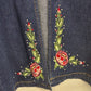 Suzanne Somers Collection Blue Jean Jacket Size 1X Embroidered Floral Rhinestone