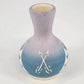 Sioux Pottery Bud Vase High Elk Native American Art Blue Purple 4.5" Signed GUC