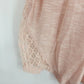Cloud Chaser Women's Large Peach Pink Lightweight Hoodie Lace Trim Semi Sheer