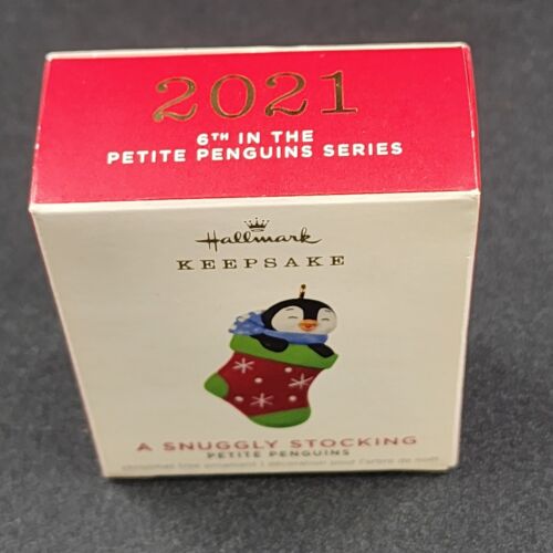 Hallmark Keepsake Christmas Ornament 2021 Petite Penguins A SNUGGLY STOCKING