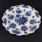 Cracker Barrel Blue Floral Serving Platter Scalloped Porcelain Transferware