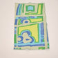 Set of 4 Dinner Napkins Cloth in Blue Green Abstract Geometric Pattern 16.5"long