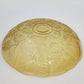 Amber Glass Serving Bowl Embossed Fern Leaf Pattern Scalloped Rim 13" Vintage