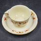 Autumn Leaf Cup & Saucer Set Ruffled D Flat Hall's Superior & Jewel Tea MCM Vtg