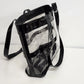 Mary Kay Clear Vinyl Tote Bag Black Patent Trim Large Shoulder Consultant Bag