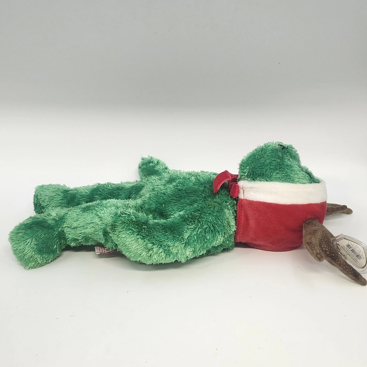 Ty Jingle Beanies Holiday Teddy Green Bear Christmas Reindeer Plush Shell 2002