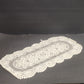 Lace Table Runner Scarf Oval Doily Off White Floral Crochet 30x14 Minor Flaws
