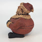 Studio Pottery Santa Claus Figurine Hand Sculpted Round Distressed Christmas 5"