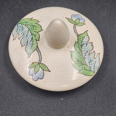Large Chinoiserie Macau Ginger Jar – Hand Painted Blue & Pink Floral – 10"x7.25"