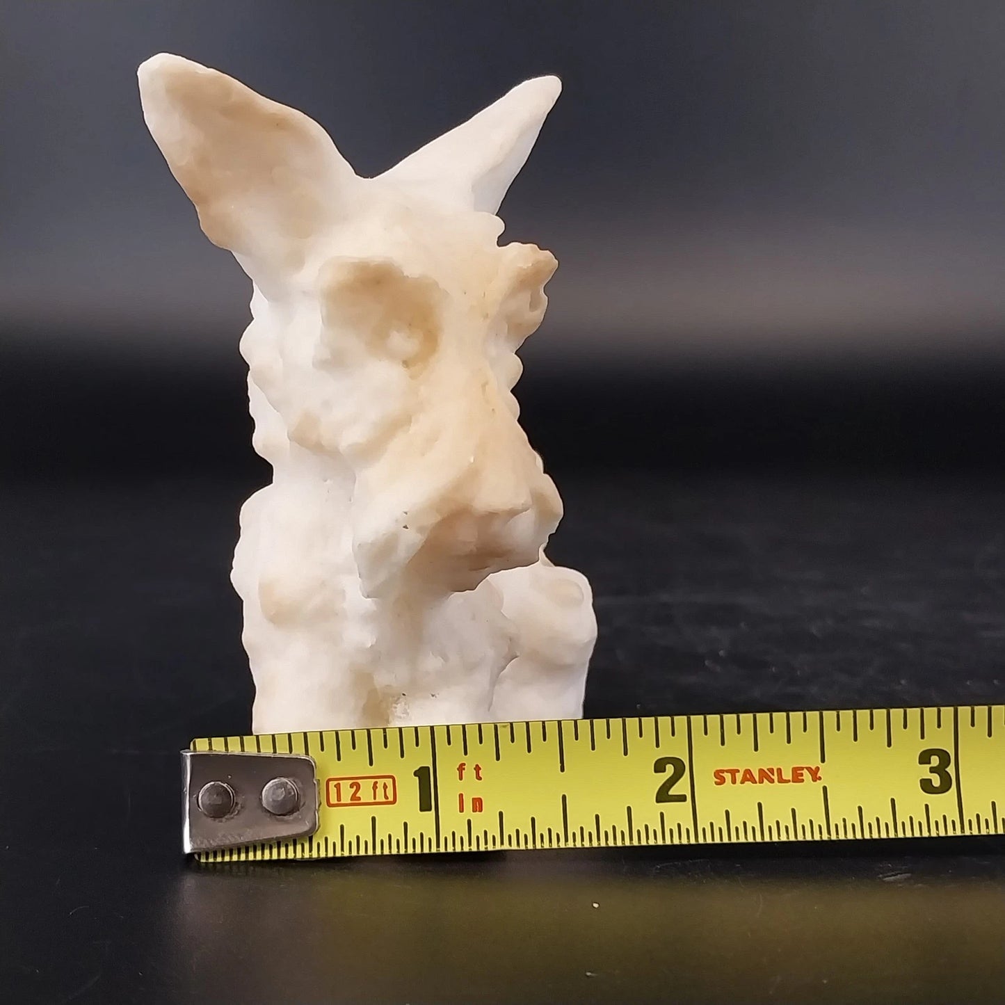 Hand Carved Stone Scottish Terrier Figurine White Scotty Dog 4.5" Animal