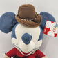 Walt Disney Store Indian Summer Mickey Mouse Plush Denim Stuffed Toy Cowboy 15"