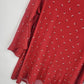Roz & Ali Women's 1X Red Floral Blouse 3/4 Sleeve Ruffle High Low Hem Stretch