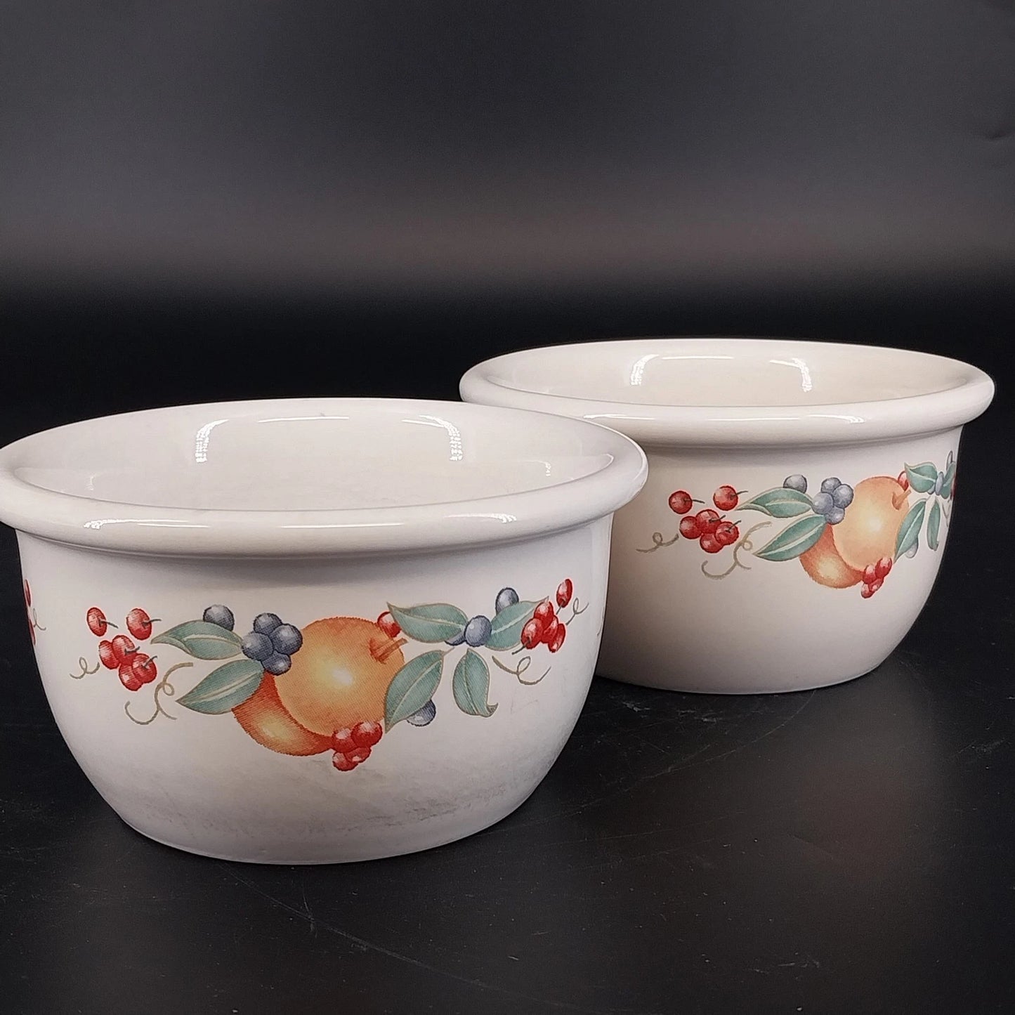 2 Corning Corelle Coordinates Abundance 7 oz Ramekin Bowls Dessert Custard Cups