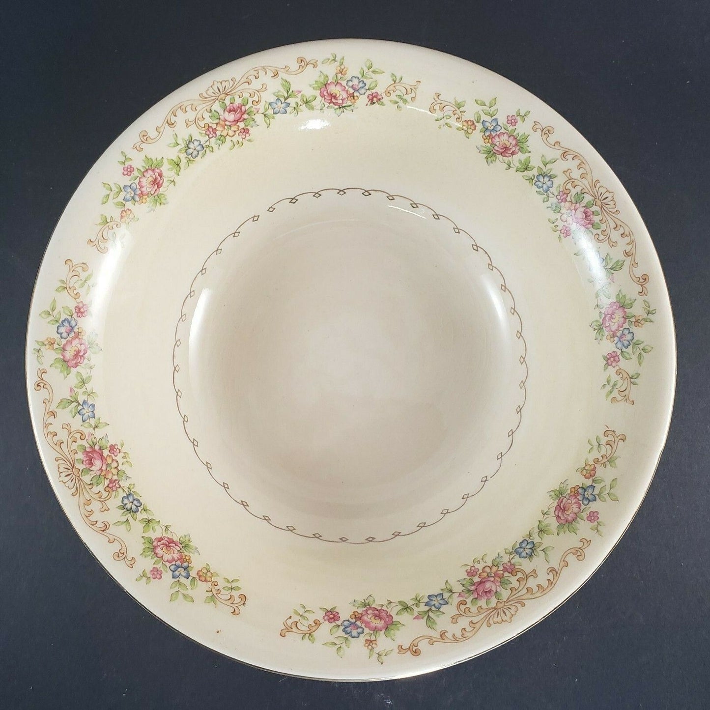 Paden City Marlene Lace Vegetable Bowl 8 Inch Vintage Crazed
