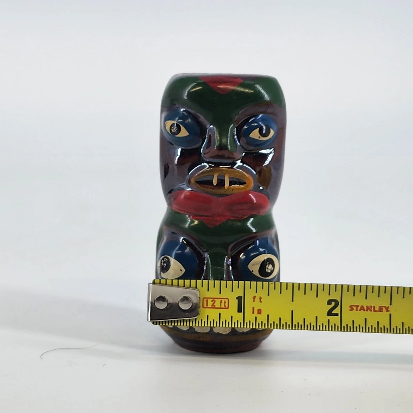 Totem Pole Indigenous Salt & Pepper Shaker Set Brown Lustreware Ceramic Japan 3"