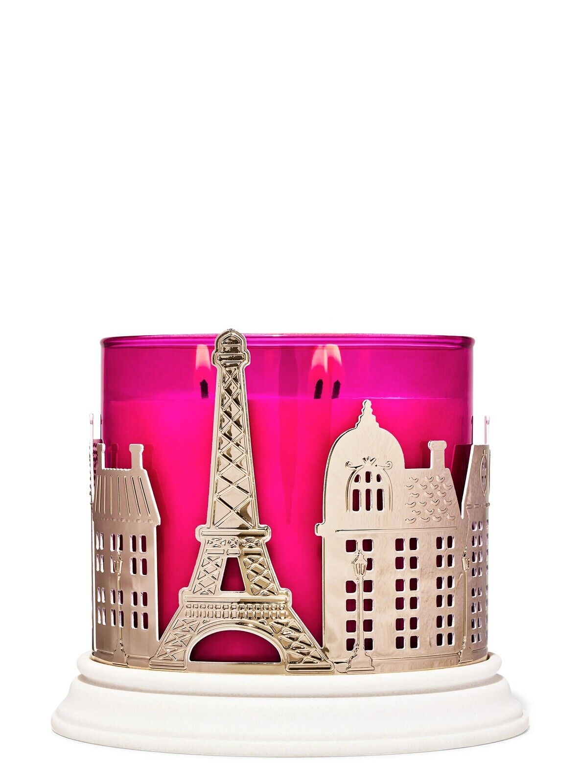 Paris City Scape 3 Wick Candle Holder Bath Body Works NO CANDLE NEW Eifel Tower