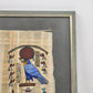 Framed Egyptian Papyrus Painting God Ra Hieroglyphs Tschunko W. Germany Vintage
