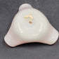 Wales Red & White Cased Glass Japanese 6" Biomorphic Bowl Vintage Mid-Century