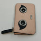 Calvin Klein Pink Blush Saffiano Leather Robot Face Key Ring Coin Purse