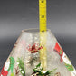 Yankee Candle Large Jar Shade Clear Crackle Glass Snowmen Cardinal Gold Trim